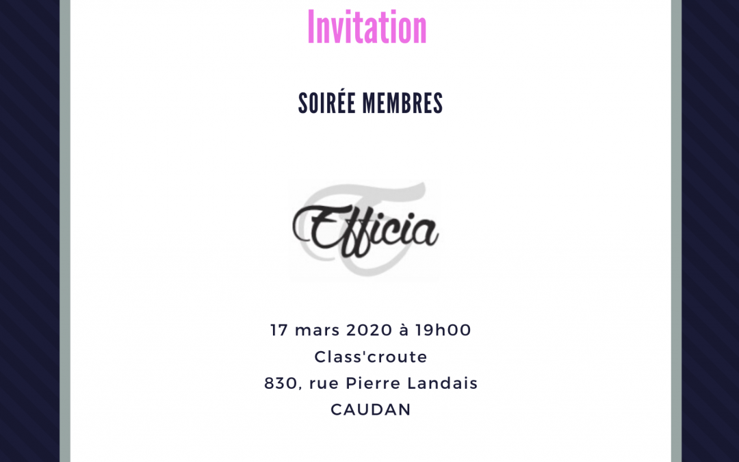 Soirée membres 17/03/2020